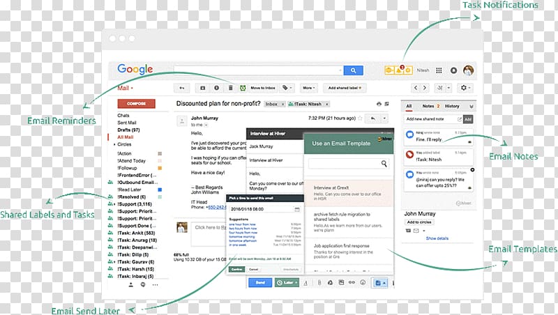 Collaboration tool Collaborative software Gmail Hiver, Inbox By Gmail transparent background PNG clipart