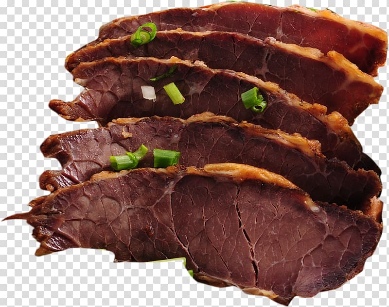 Flat iron steak Roast beef Venison Pastrami, Delicious beef jerky Taobao Promotions transparent background PNG clipart