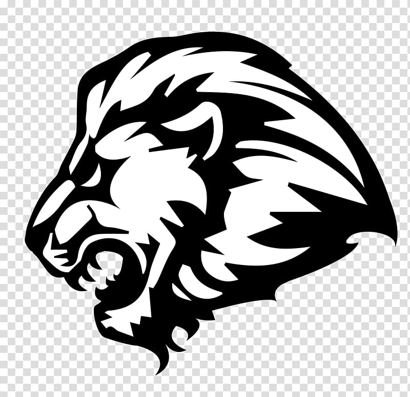 school sports clipart black and white lion