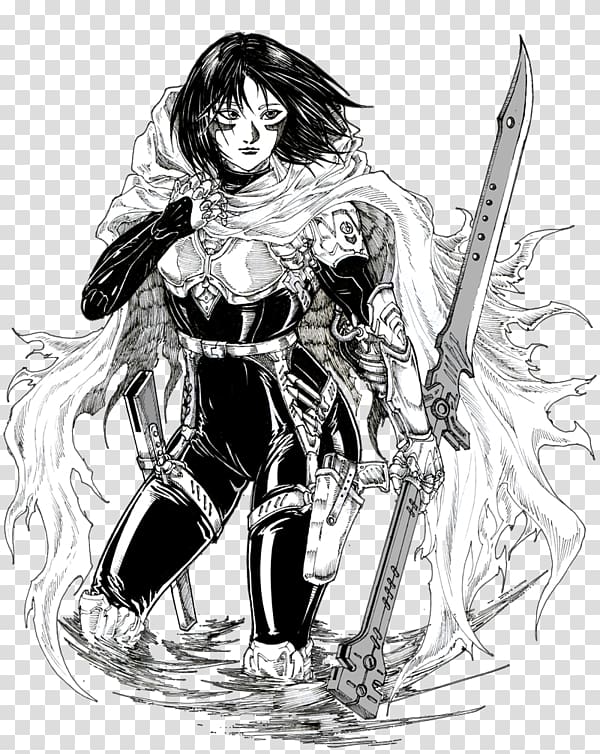 Battle Angel Alita Drawing Fan art Sketch, berserk transparent background PNG clipart