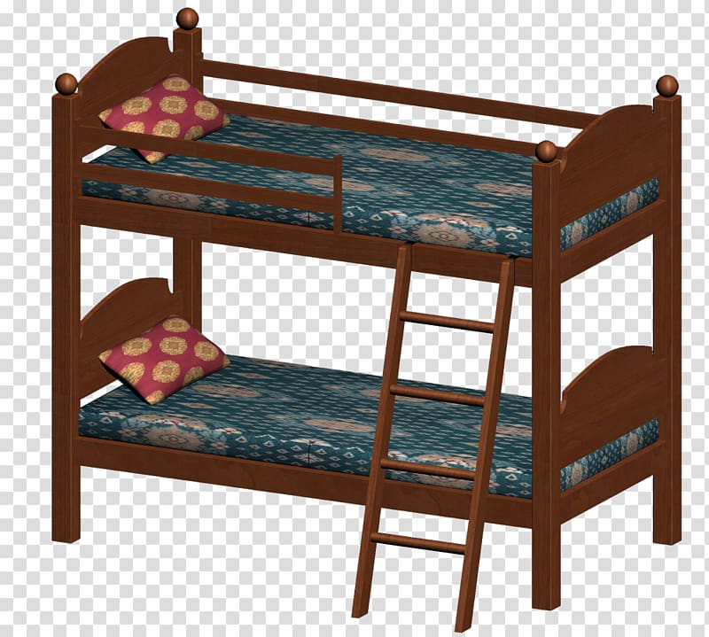 Bunk bed Bed frame Furniture Axonometry, kids bed transparent background PNG clipart