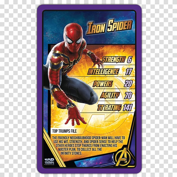 Top Trumps War Machine Thanos Spider-Man, spider-man transparent background PNG clipart
