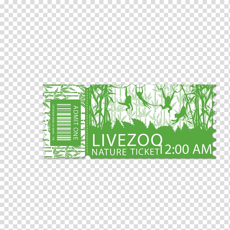 Euclidean , Green monkey park zoo ticket transparent background PNG clipart