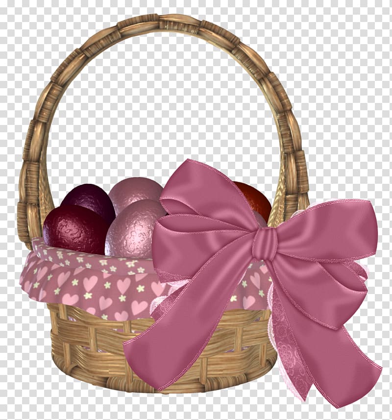 brown wooden basket with pink ribbon, Wolverine Harley-Davidson Easter Schaeffer\'s Harley-Davidson Napoleon Harley-Davidson®, Easter Basket with Eggs and Pink Bow transparent background PNG clipart