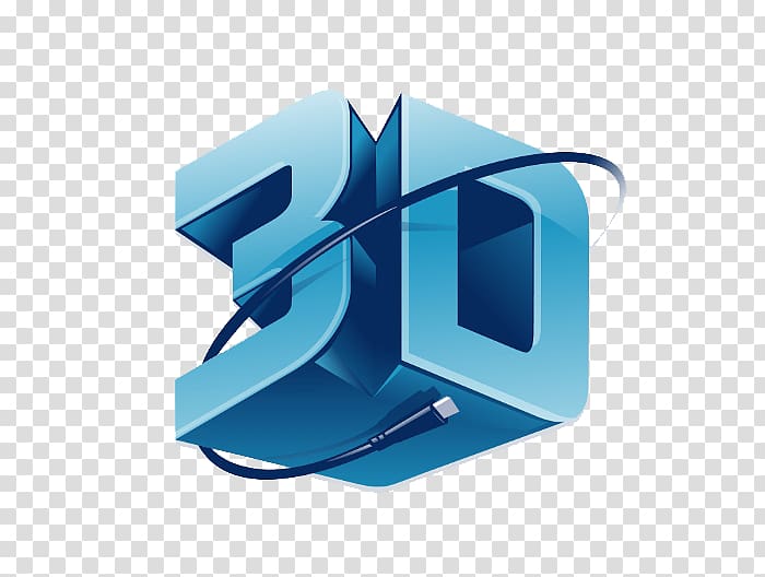 Logo 3D film 3D printing, design transparent background PNG clipart