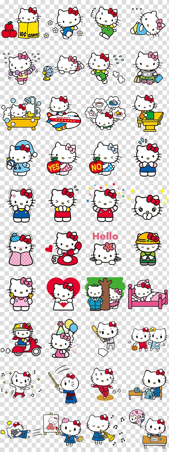 Hello Kitty collage, Hello Kitty Sticker My Melody Sanrio, others transparent background PNG clipart