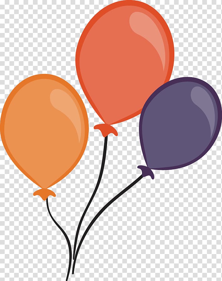 red, orange, and purple balloons, Balloon Halloween Designer , Halloween decorative elements transparent background PNG clipart