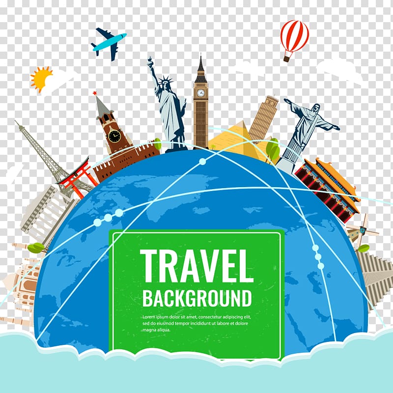 assorted landmark in the world illustration, International tourism Travel Landmark, World travel free of charge transparent background PNG clipart