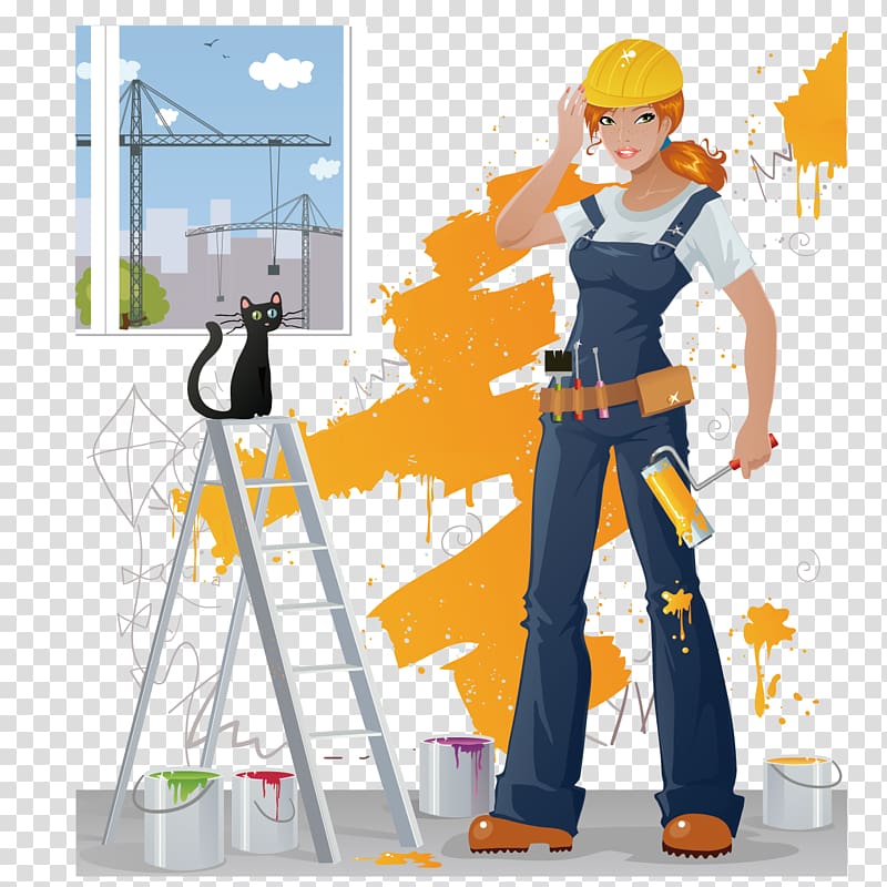 Painting Painter Female, The trend of women paint material transparent background PNG clipart