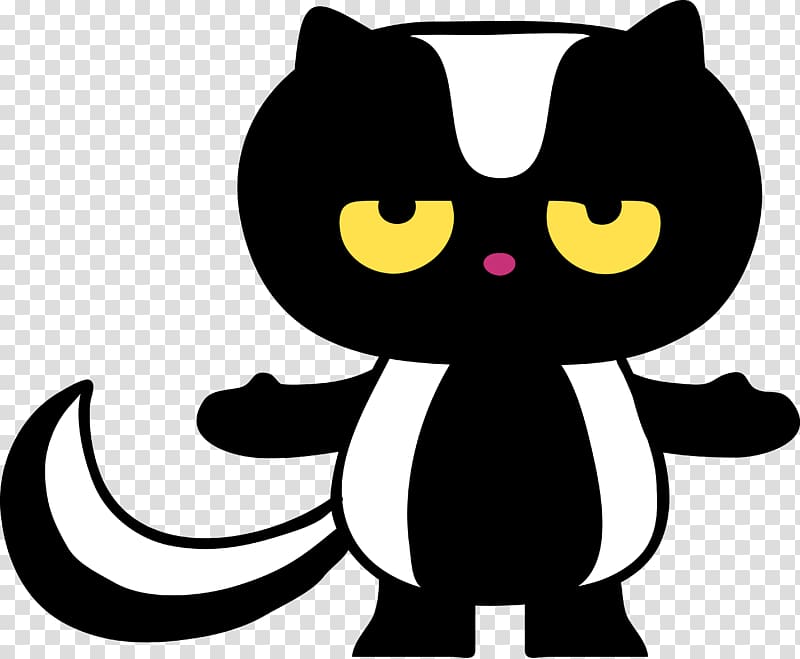 Drawing Cartoon Skunk, Cat transparent background PNG clipart