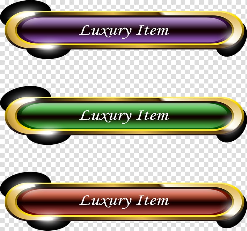 Luxury Item buttons illustration, Cartoon colorful scroll transparent background PNG clipart
