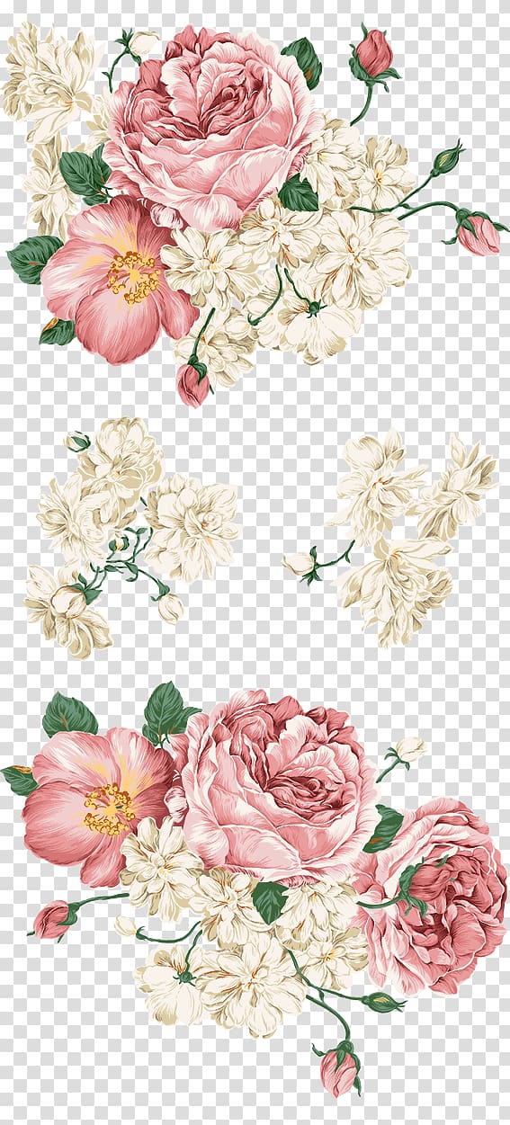 white and red rose , Flower Wall decal, Flowers transparent background PNG clipart