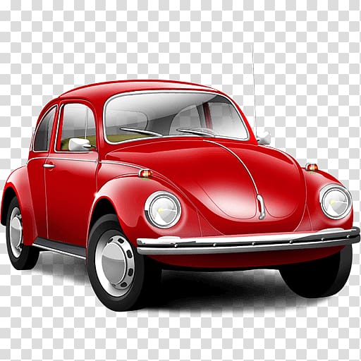 red Volkswagen Beetle coupe , Sports car Volkswagen Beetle ICO Icon, Red Old Volkswagen Beetle Car transparent background PNG clipart