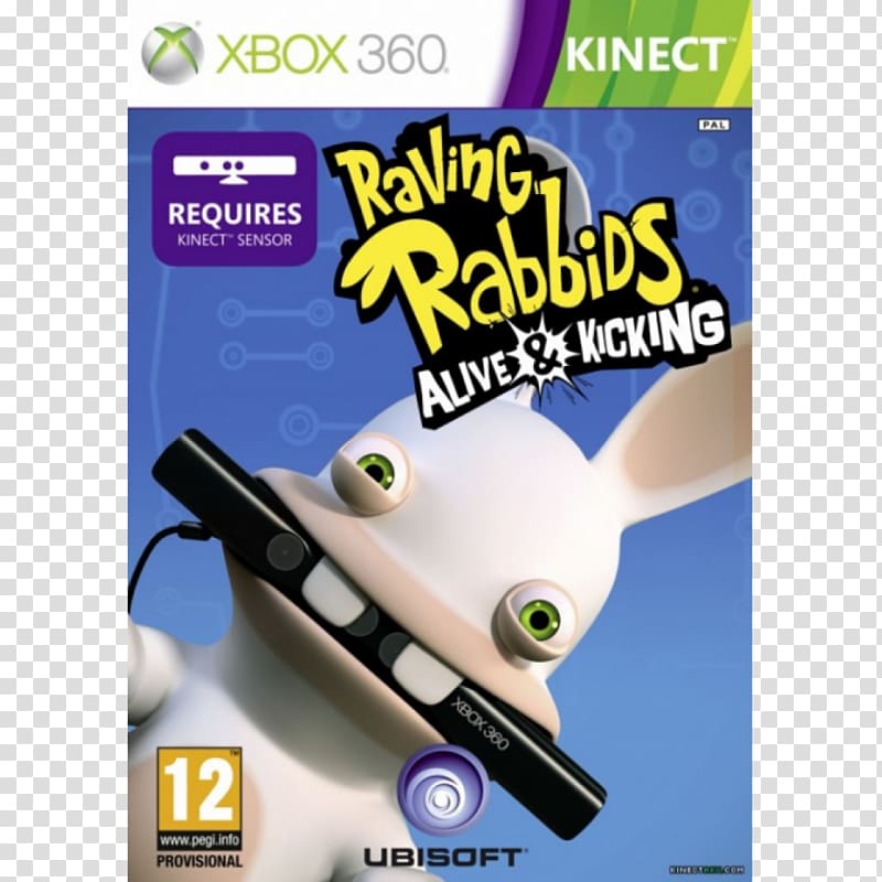 Rabbids: Alive & Kicking Rayman Raving Rabbids Raving Rabbids: Travel in Time Xbox 360 Kinect, xbox transparent background PNG clipart