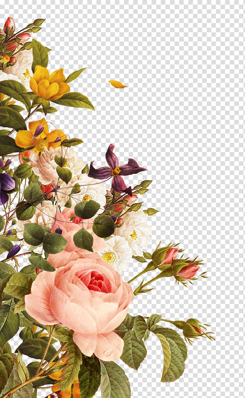 creative floral border transparent background PNG clipart