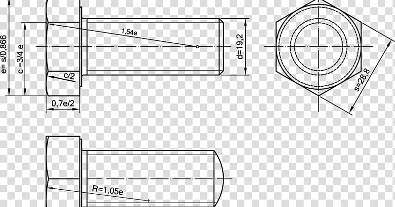 Technical drawing Screw Dibujo industrial Engineering, screw transparent background PNG clipart