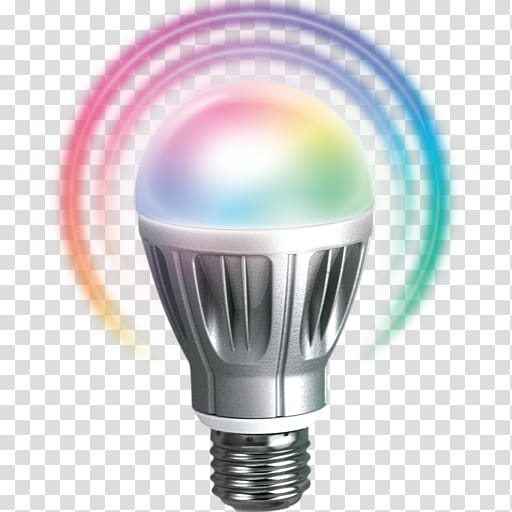 Incandescent light bulb LED lamp Light-emitting diode RGBW, light transparent background PNG clipart