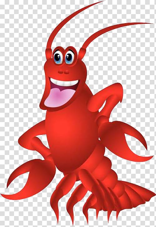 Lobster Cartoon Illustration, Lobster tail with big tongue transparent background PNG clipart