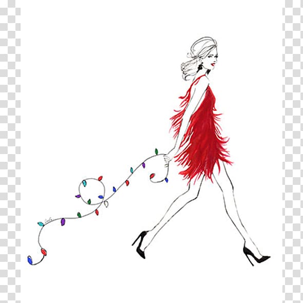 Fashion illustration Drawing Sketch, christmas transparent background PNG clipart