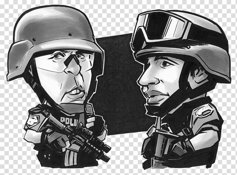 Bicycle helmet Comics Cartoon Special forces, Commando Machine Gun creative people transparent background PNG clipart