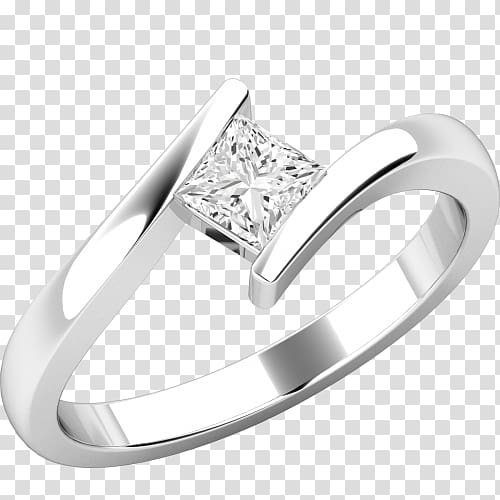 Diamond Engagement ring Wedding ring Princess cut, diamond transparent background PNG clipart