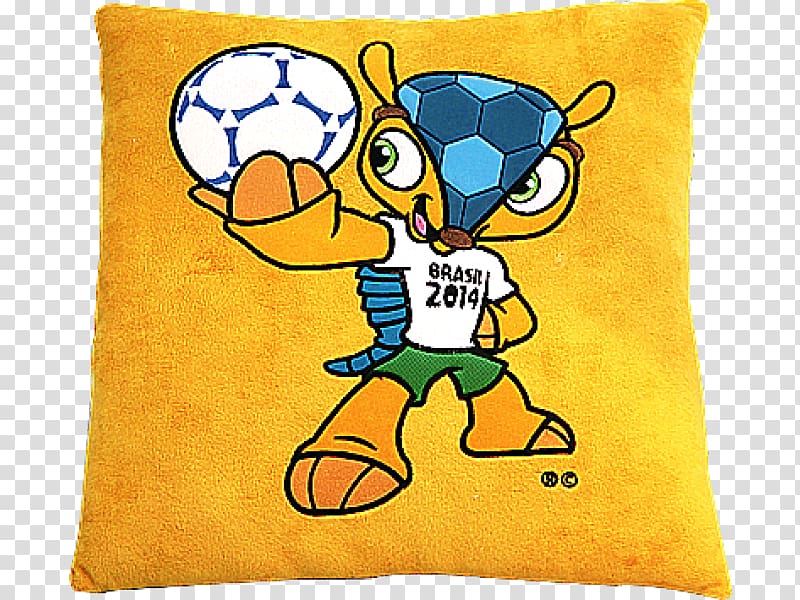 2014 FIFA World Cup Throw Pillows Cushion Fuleco, pillow transparent background PNG clipart