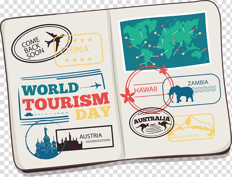 world tourism day paper, International passport Travel visa Euclidean Icon, Tourist passport transparent background PNG clipart