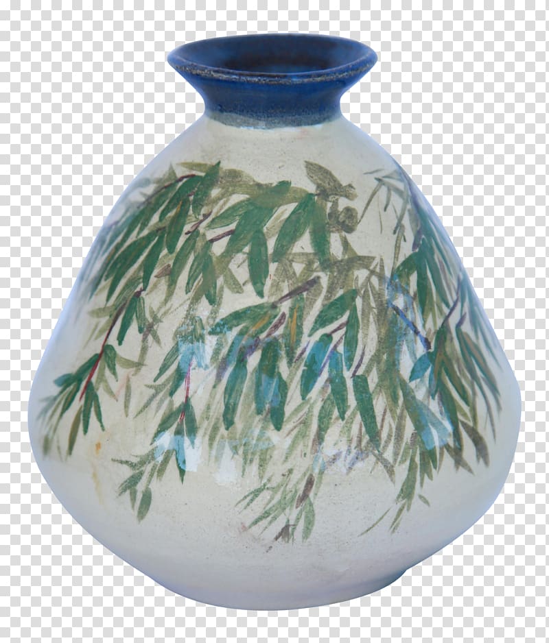 Ceramic Vase, japanese ink painting of bamboo transparent background PNG clipart