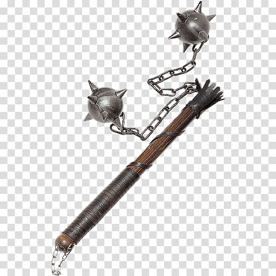 Middle Ages Flail Mace Weapon Medieval warfare, weapon transparent background PNG clipart