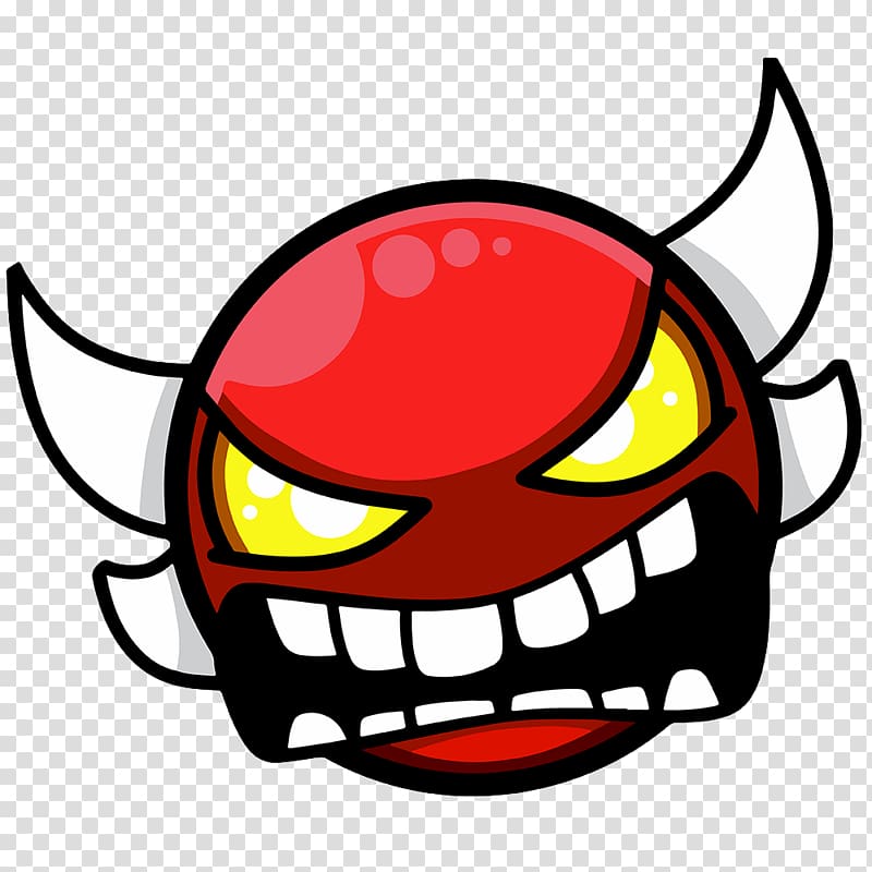 Red White And Black Monster Themed Face Art Geometry Dash Demon