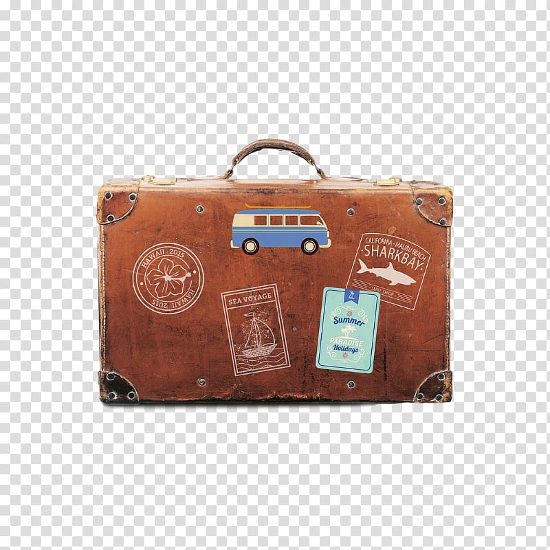 Vacation Travel Agent Airline Hotel, Hand-painted classical suitcase transparent background PNG clipart