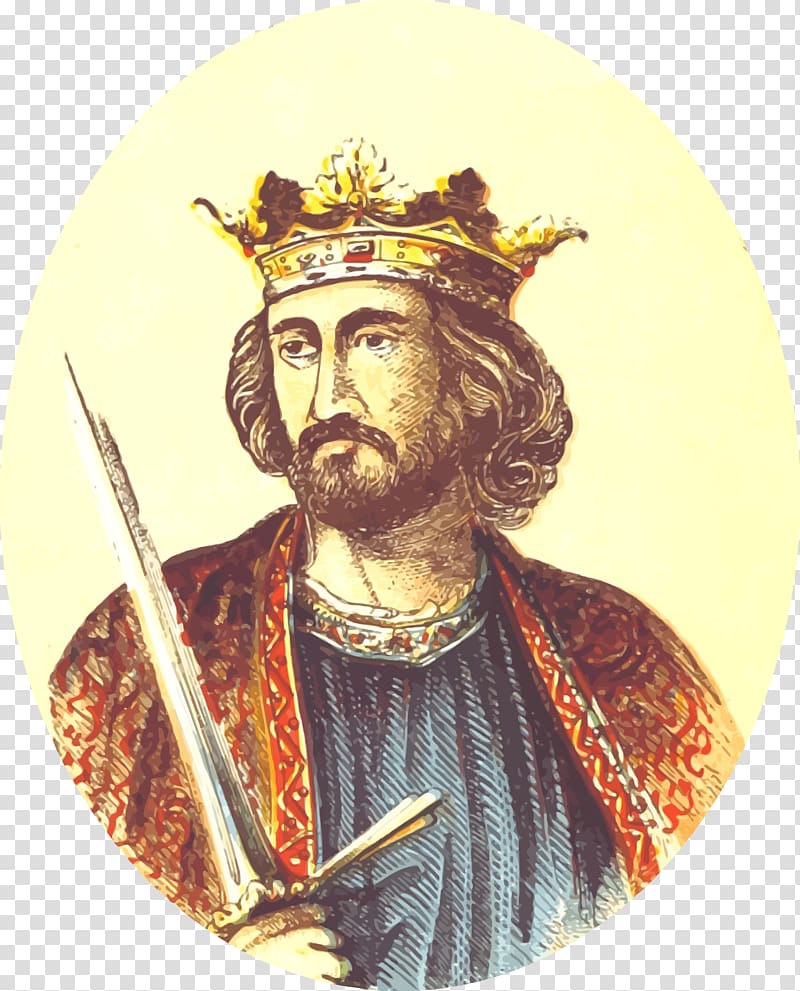 man wearing crown and holding sword painting, King Edward I England transparent background PNG clipart