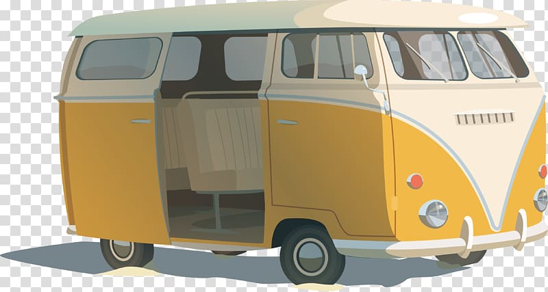 Bus Volkswagen Type 2 Travel Car, Bus cartoon elements transparent background PNG clipart