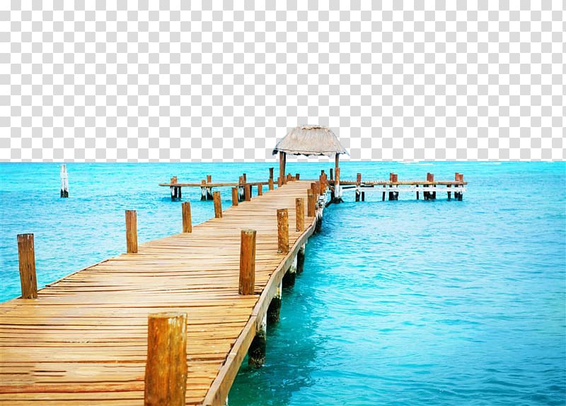 brown wooden dock on body of water, Cancxfan Playa del Carmen Cabo San Lucas San Cristxf3bal de las Casas Caribbean, Maldives graphic Map transparent background PNG clipart