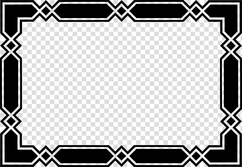 Black and white Board game Pattern, Decorative Border transparent background PNG clipart