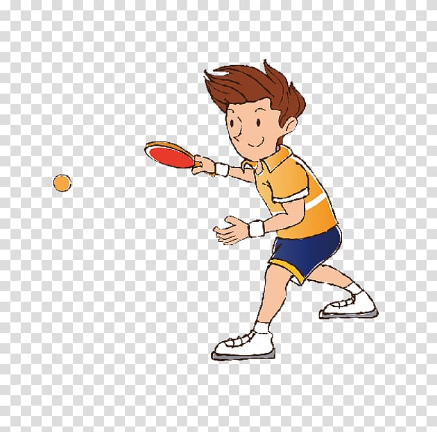Cartoon Table tennis Ball Sport, Table tennis cartoon characters material transparent background PNG clipart