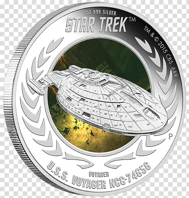 Perth Mint Starship Enterprise Coin USS Enterprise (NCC-1701), Coin transparent background PNG clipart