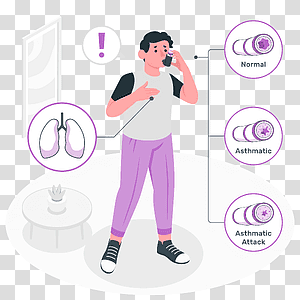 Asthma, illustration, medical, health, people, product, disease transparent background PNG clipart thumbnail