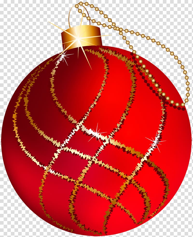 red bauble, Christmas ornament Christmas decoration Gold Christmas tree, Christmas Large Red and Gold Ornament transparent background PNG clipart