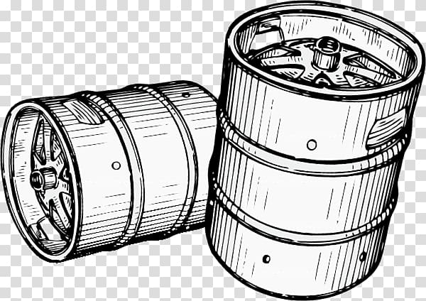 two black metal parts illustration, Beer Kegs transparent background PNG clipart