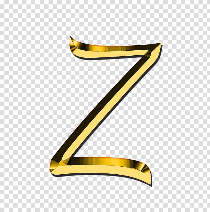 Letter Z Alphabet gold letter transparent background PNG 