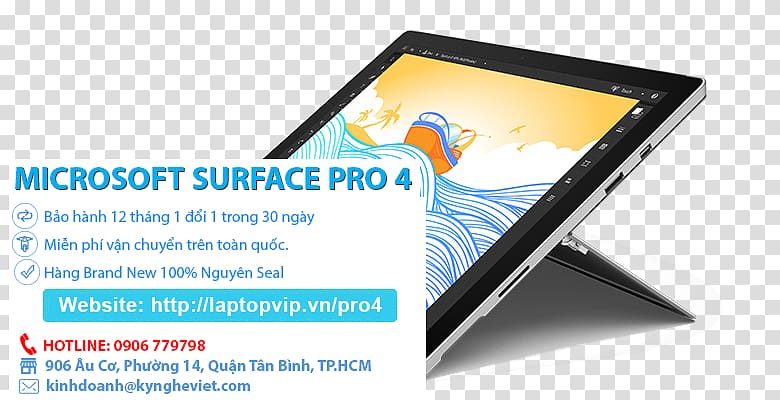 Intel Core Microsoft Tablet PC Surface Pro 4, Surface pro transparent background PNG clipart