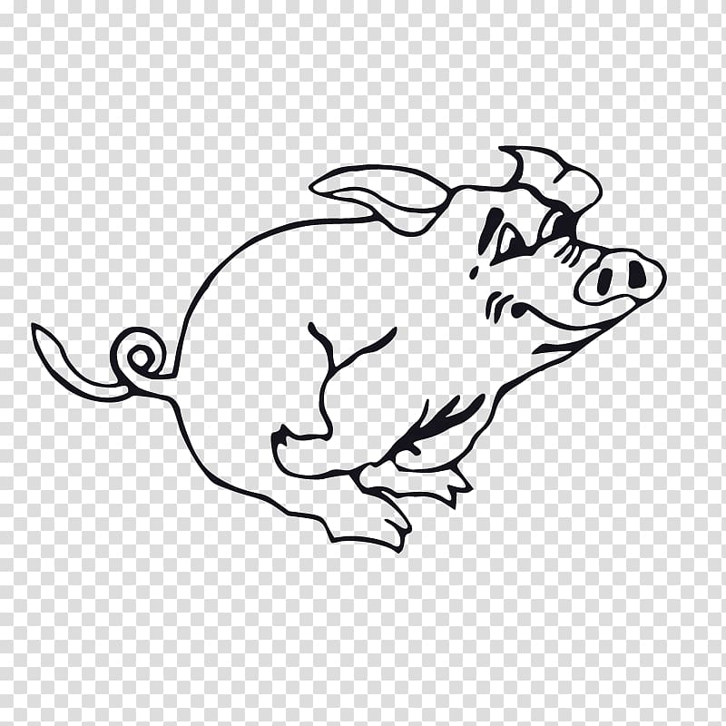 Domestic pig Cartoon , Flying pig transparent background PNG clipart