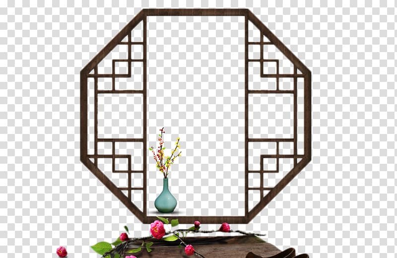 China Window Chinoiserie, Window frame transparent background PNG clipart