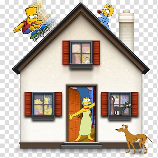 The Simpson Family illustration, frame shelving shelf window facade, Home transparent background PNG clipart
