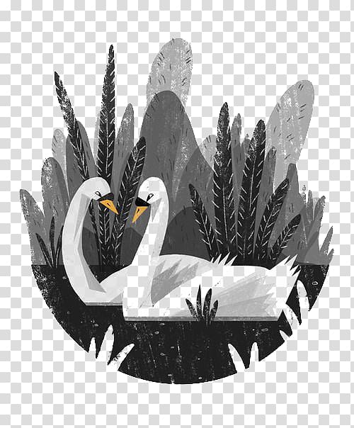 Drawing Illustrator Work of art Illustration, White Swan transparent background PNG clipart