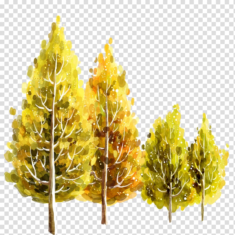 Fukei Summer Autumn Illustration, Autumn trees transparent background PNG clipart