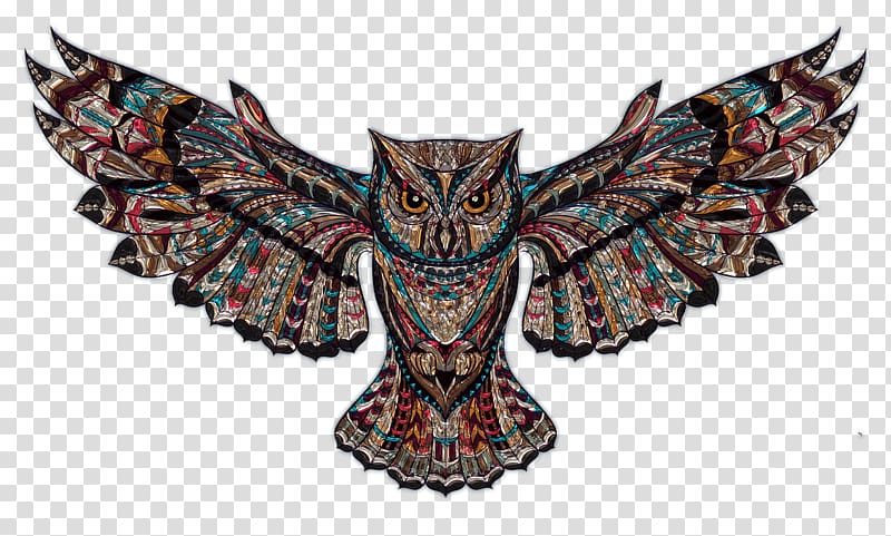 multicolored owl , Owl Plastic Art transparent background PNG clipart