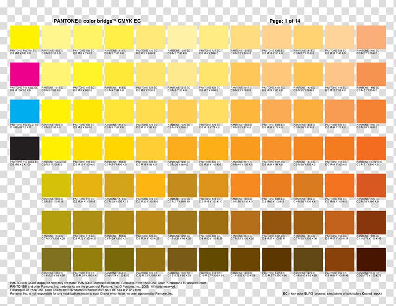 Standard Color Chart Pantone