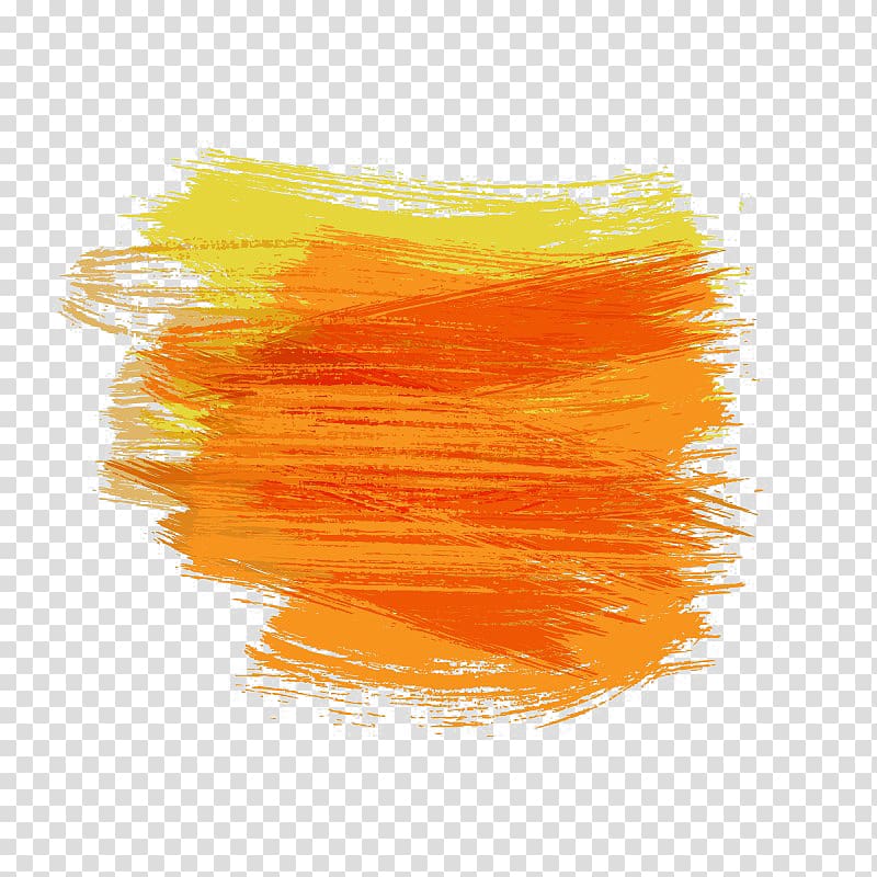 orange and yellow illustration, Paintbrush Watercolor painting Pincelada, Orange graffiti Brush transparent background PNG clipart